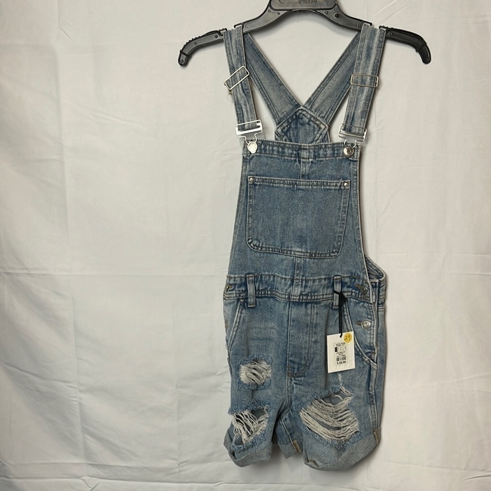 REFUGE Denim Overall Shorts. New